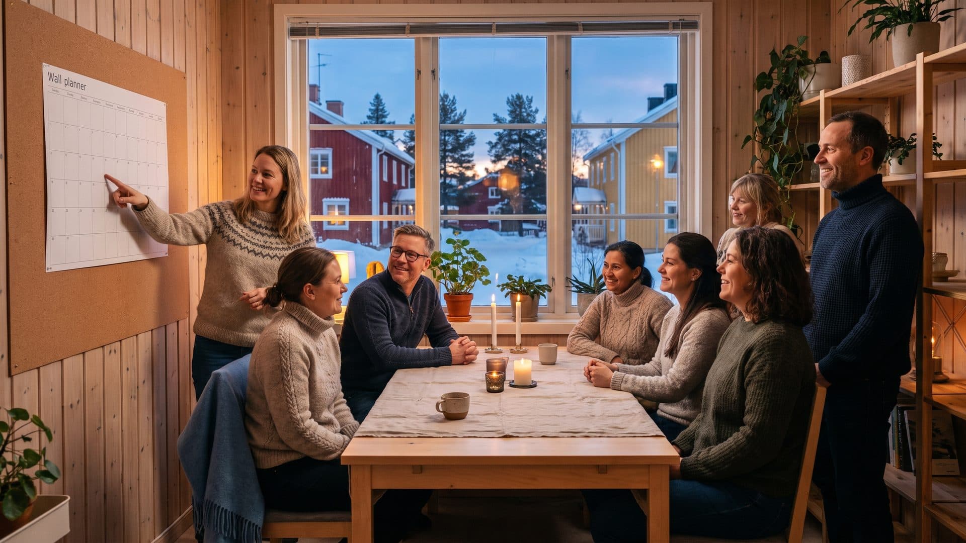 Ett team från en tandvårdskedja samlat i ett ljust mötesrum med höga fönster